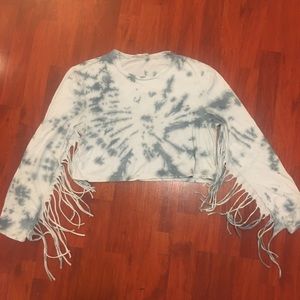 Milk It Vintage tie dye long sleeve crop top
